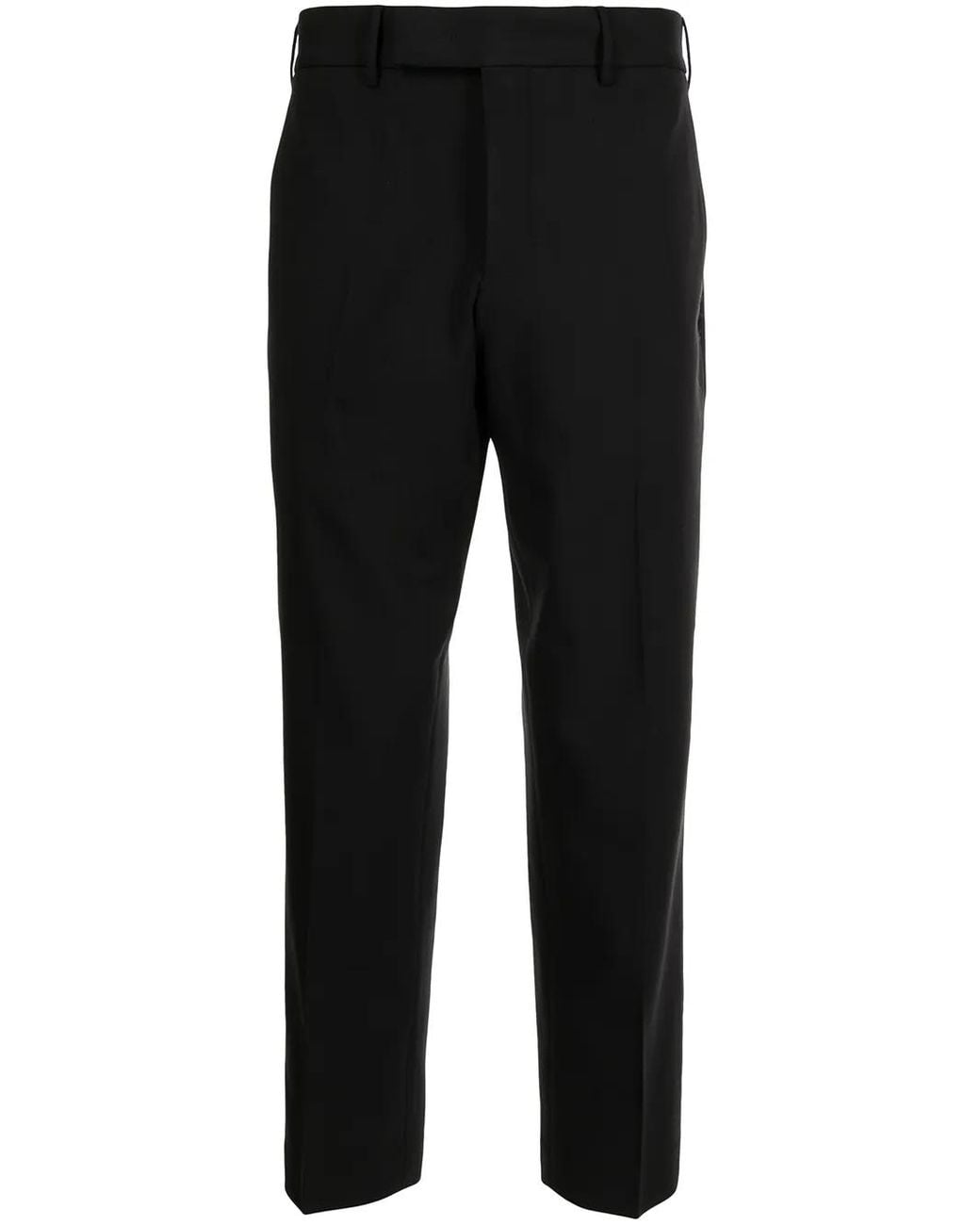PT Torino Black Tapered Slim-Cut Trousers for men