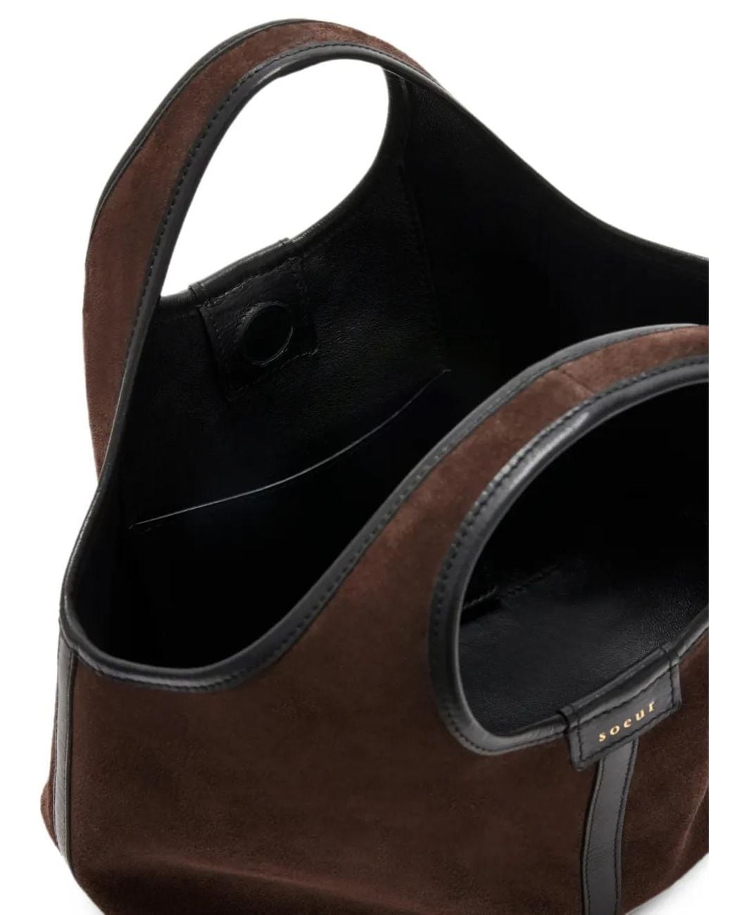 Soeur Brown Mini Douce Suede-Finish Tote Bag