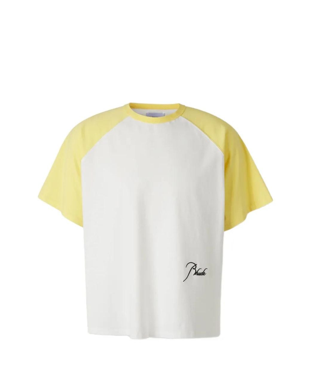 Rhude White Raglan-Sleeve Logo-Print T-Shirt for men