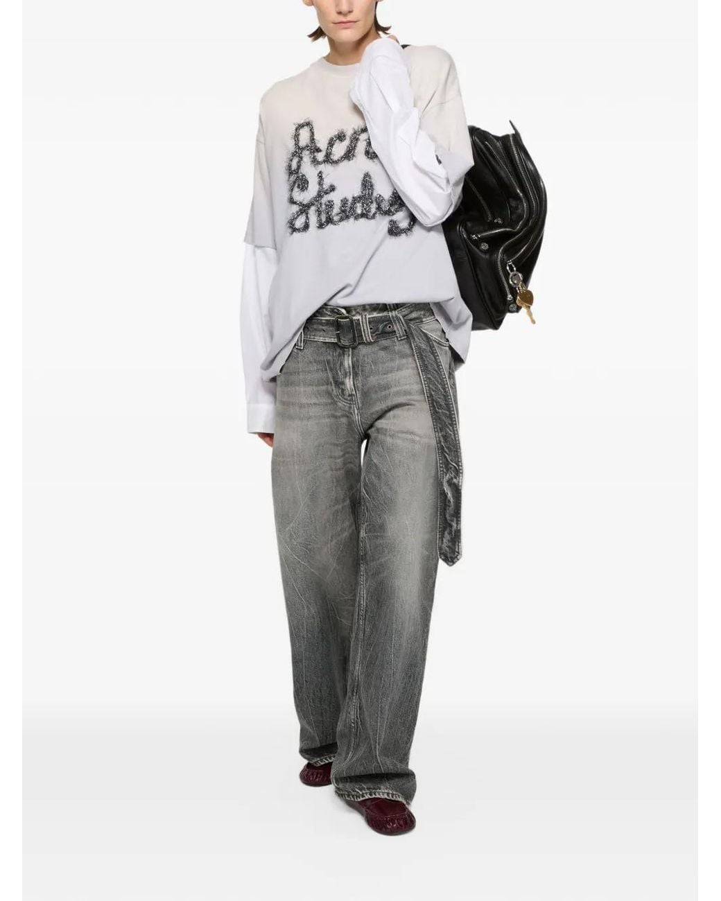 Acne Gray Belted Jeans