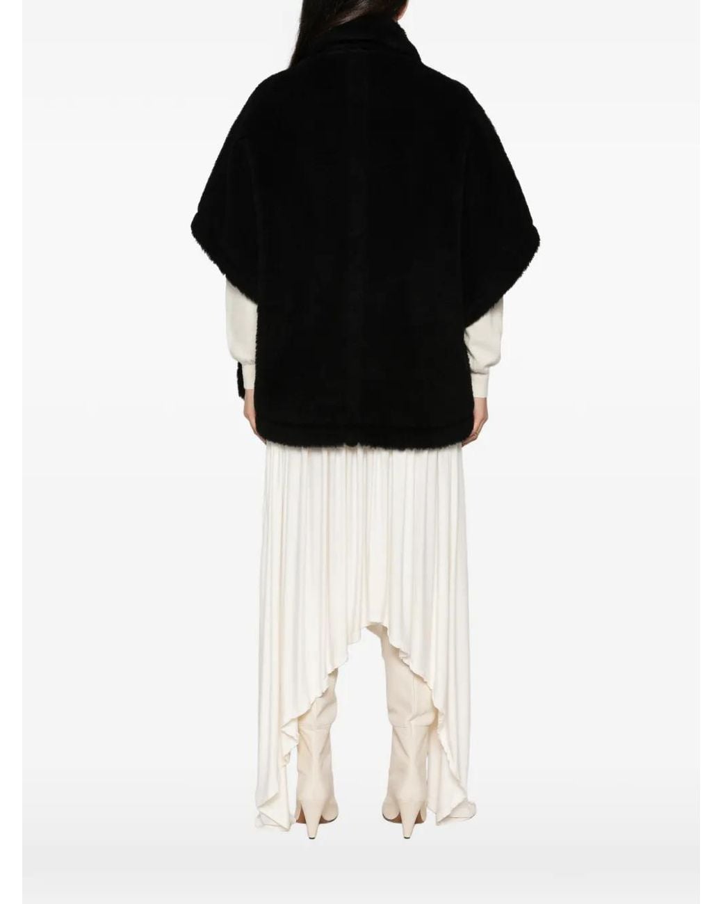 Max Mara Black High-Neck Textured-Finish Jacket
