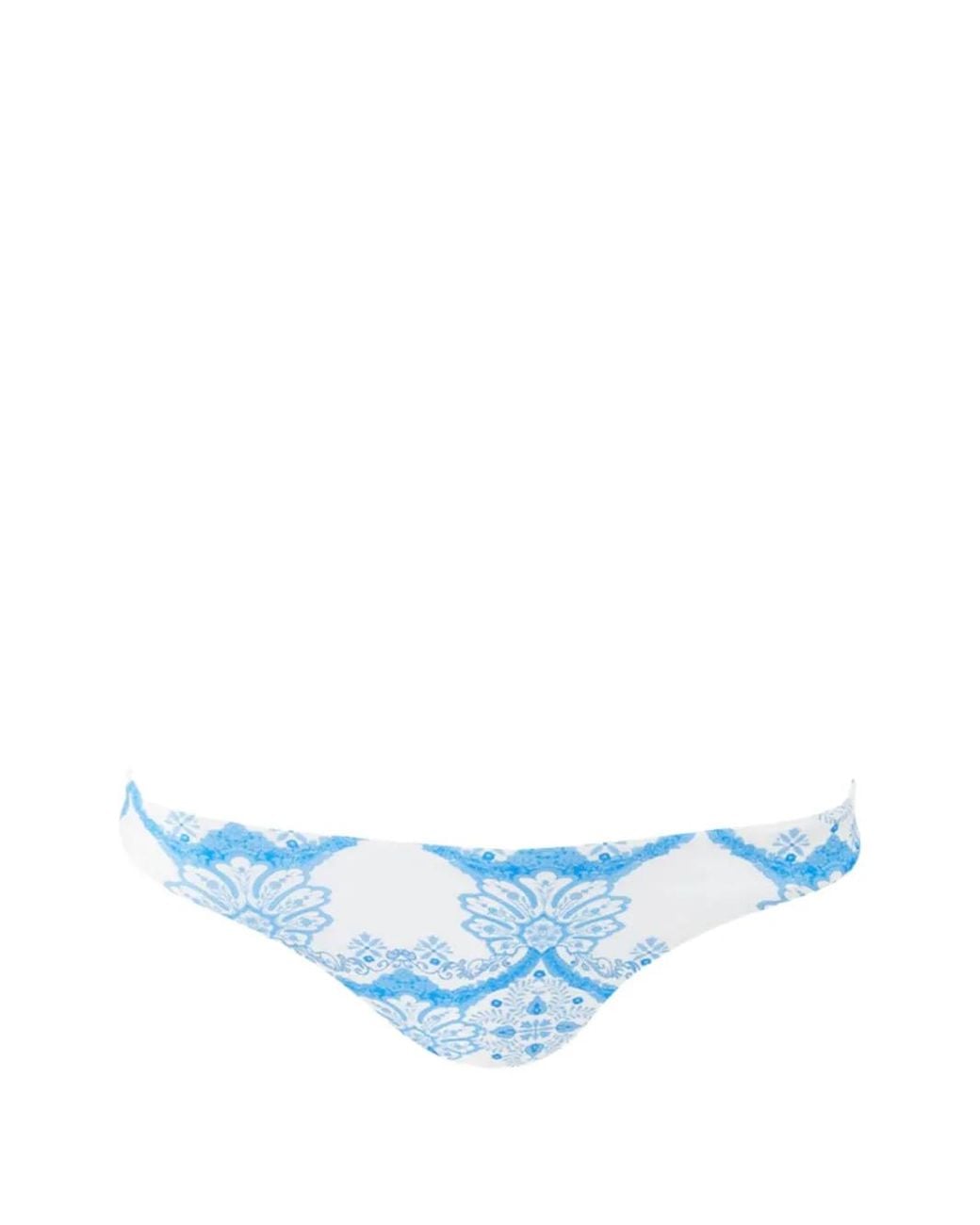 Melissa Odabash Blue Liguria Floral-Print Bikini Bottoms