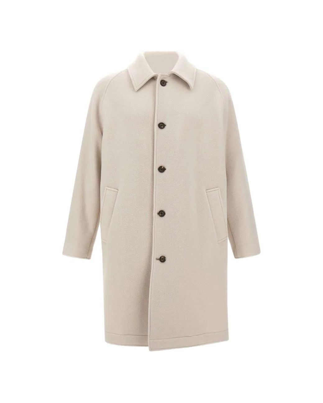 Eleventy Natural Raglan-Sleeve Button-Up Coat for men
