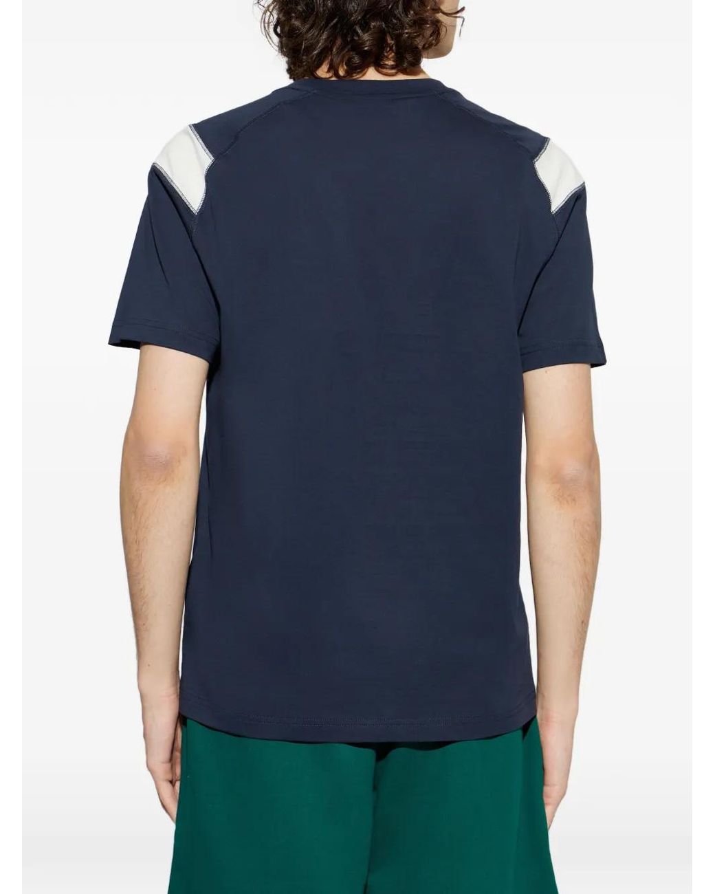EA7 Blue Logo-Print T-Shirt for men