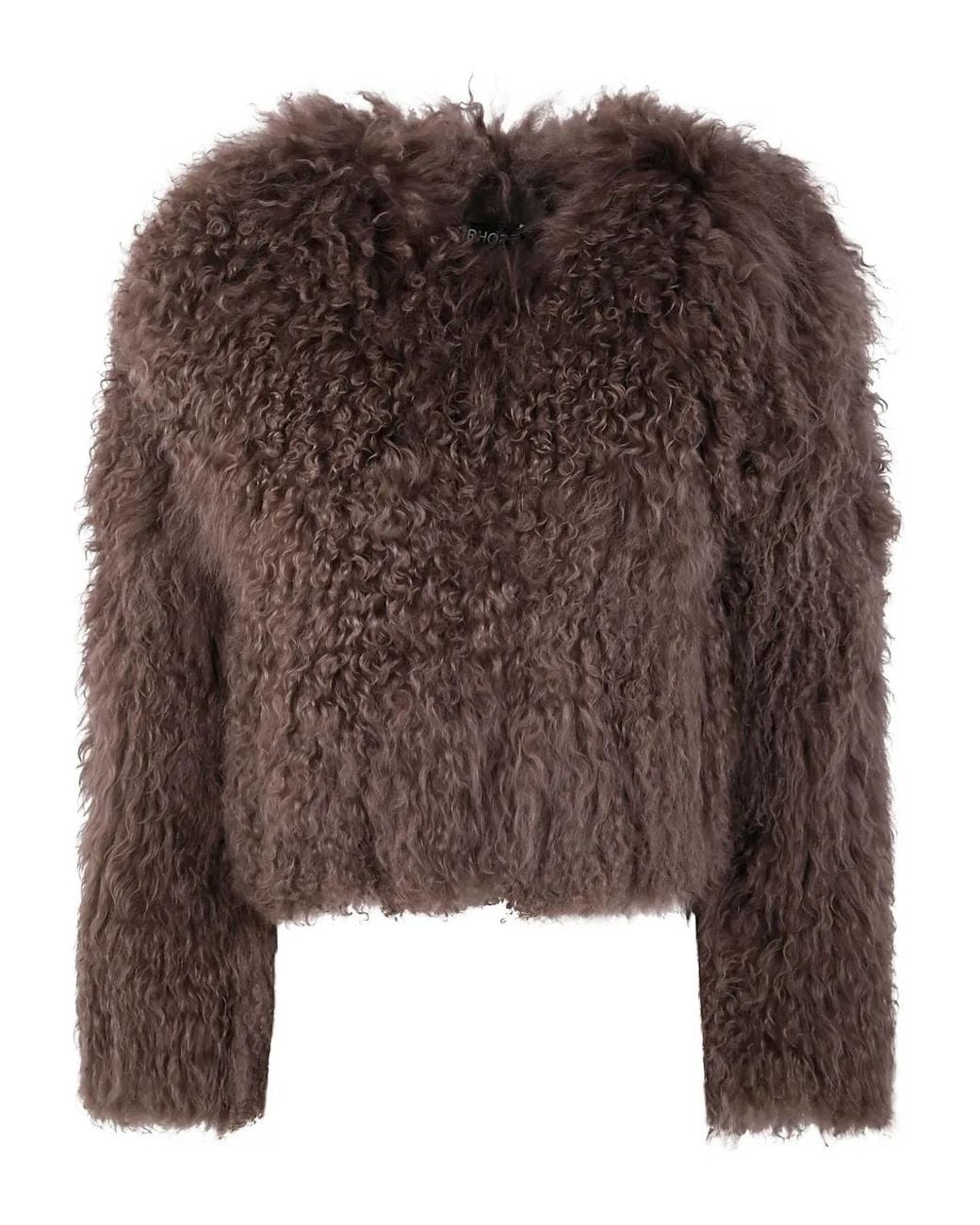 DR. HOPE Brown Faux-Fur Cropped Jacket