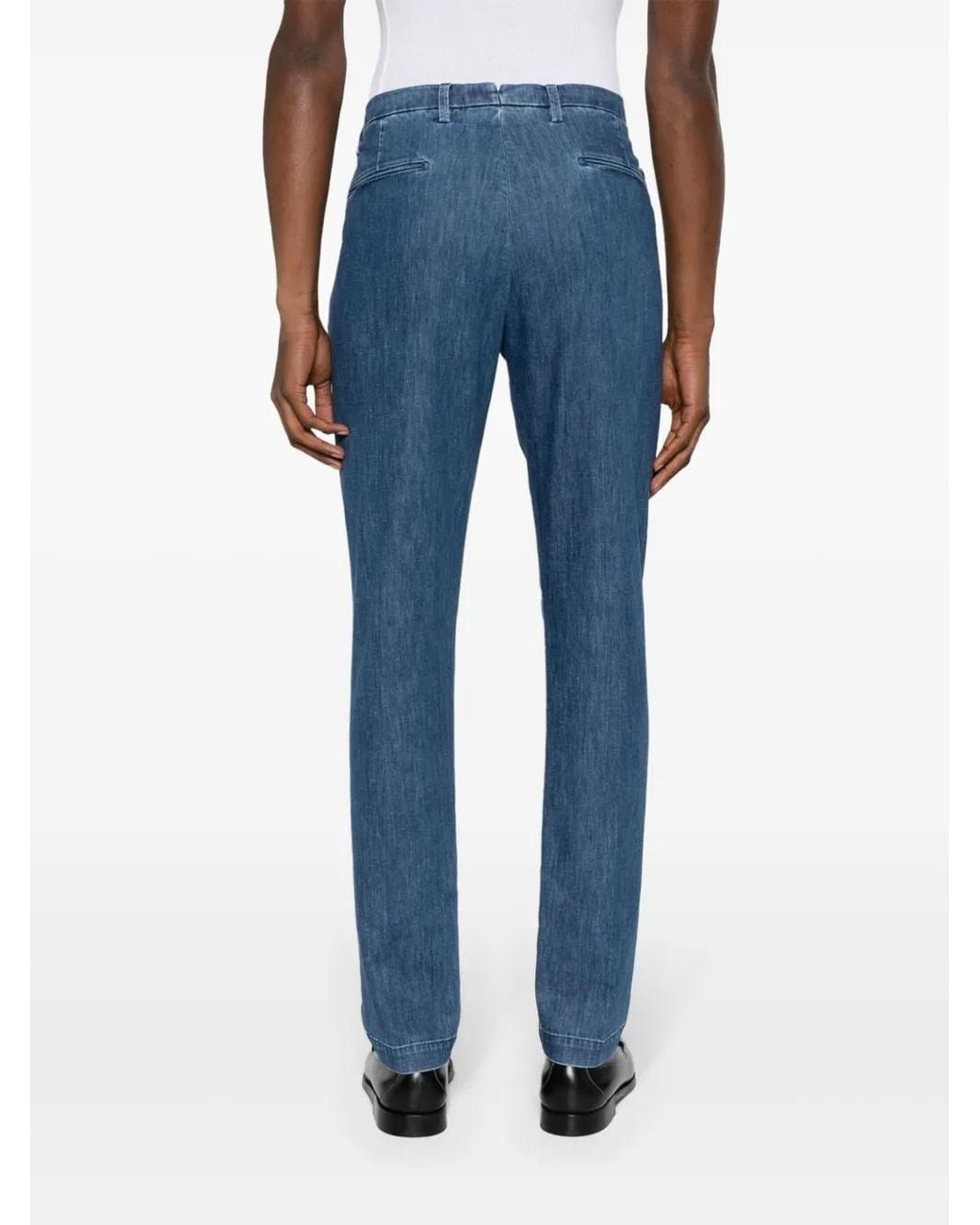 Corneliani Blue Mid-Rise Tapered Jeans for men