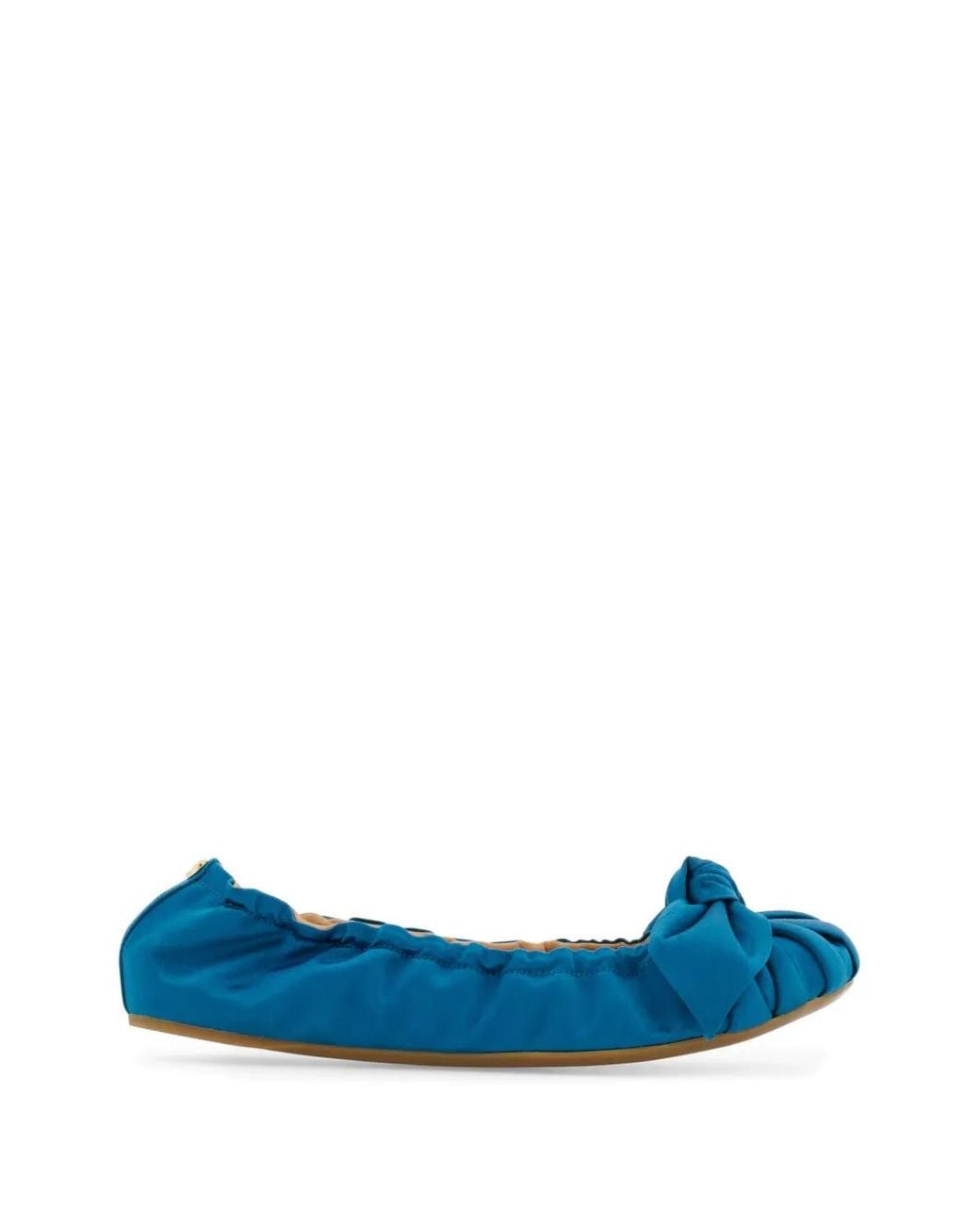 Ferragamo Blue Bow Embellished Ballet Flats