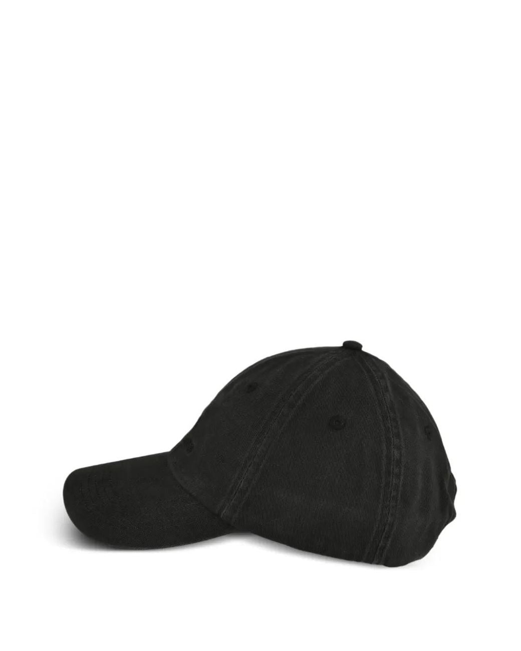 Stone Island Black Baseball Cap With Embroidered Logo for men