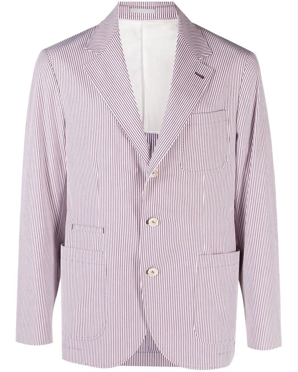 Brunello Cucinelli Purple Single-Breasted Tailored Blazer for men