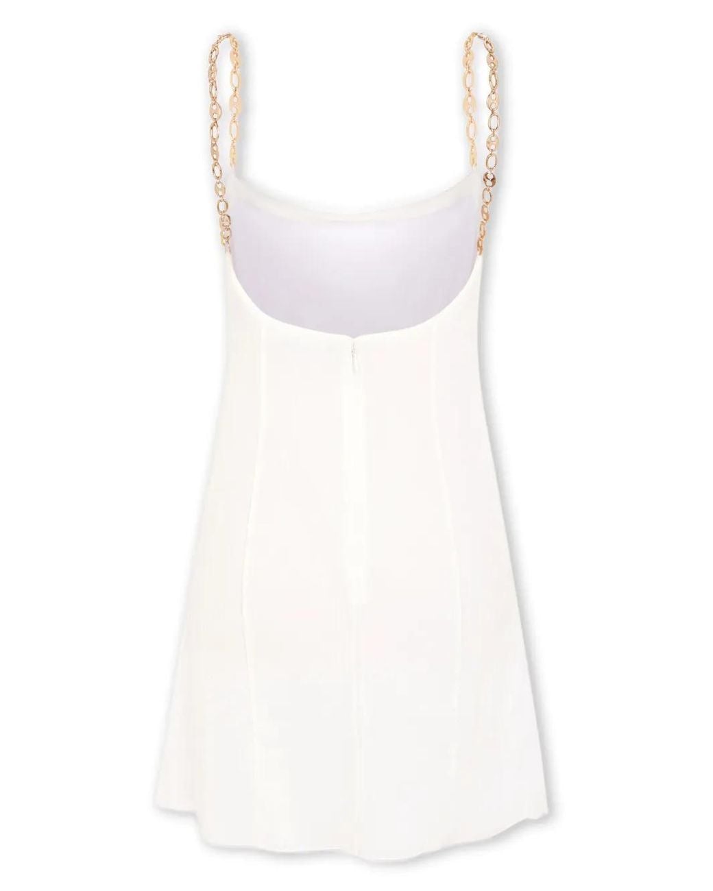 Rabanne White Chain-Strap Silk Minidress