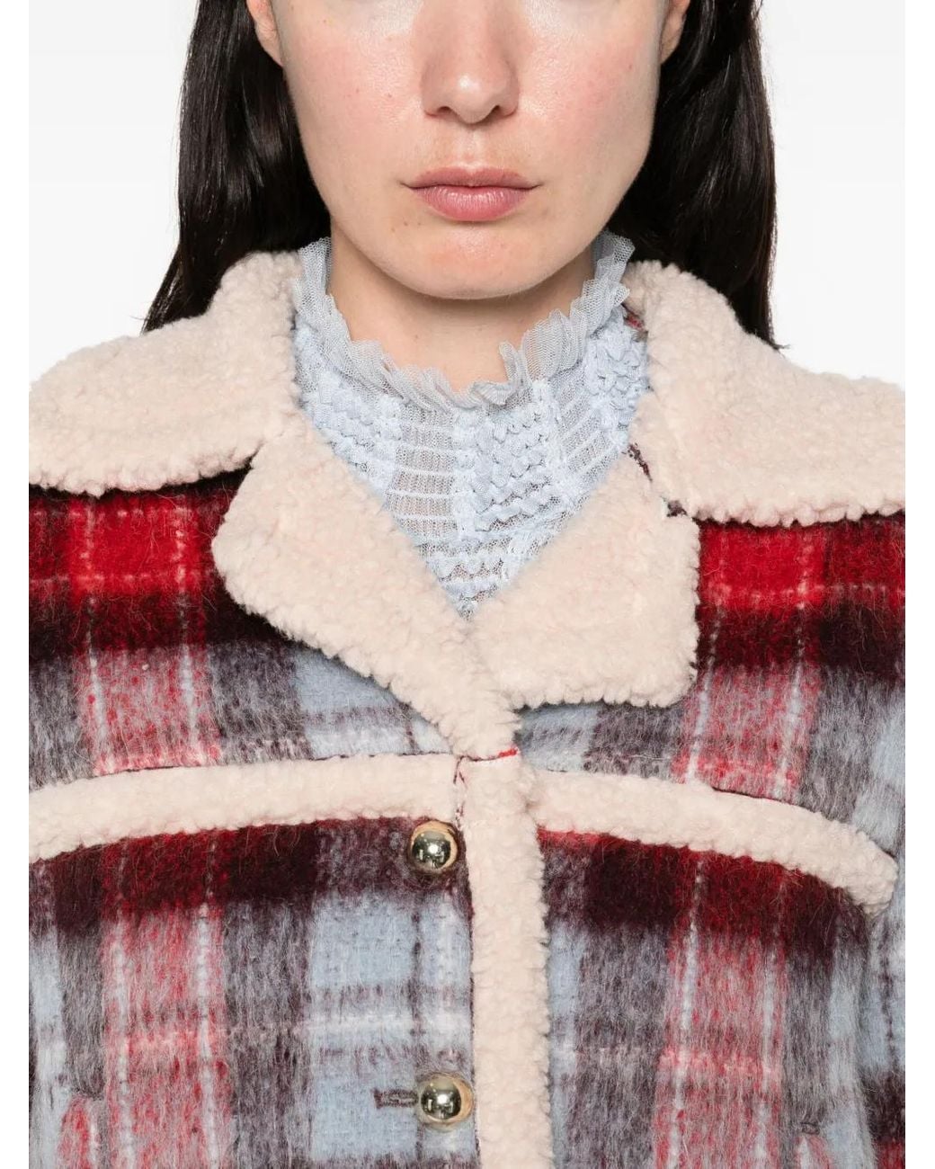 N°21 Red Checked Button Jacket