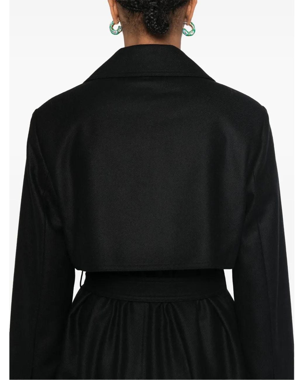 Boss Black Felted Trench Coat