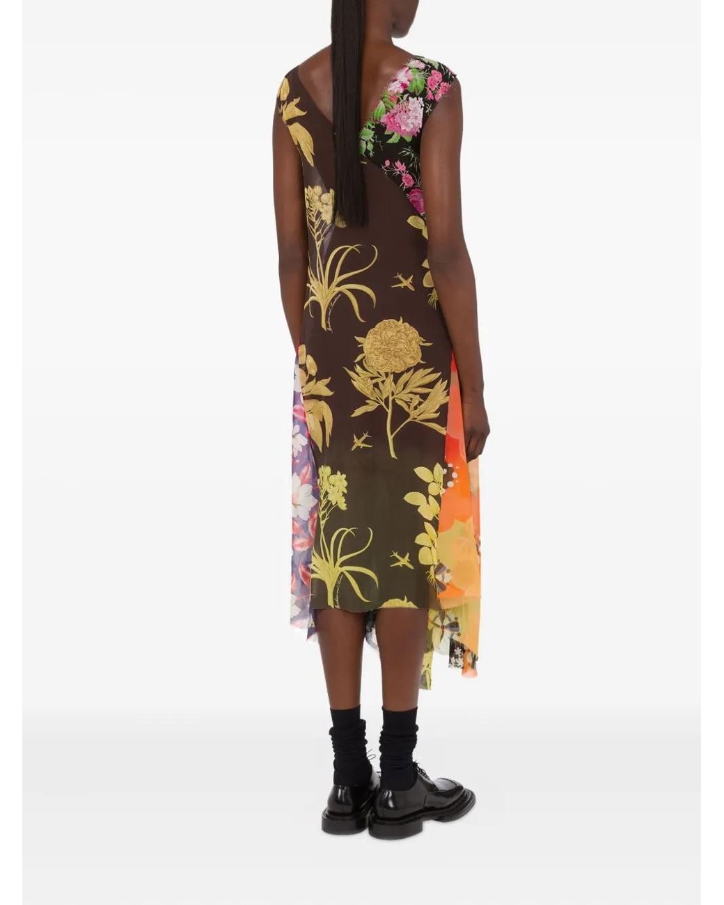 Moschino White Printed Silk Georgette Dress