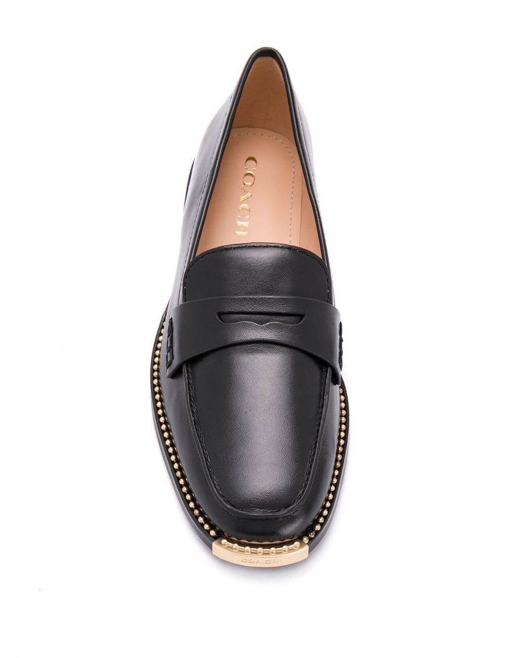 coach metallic loafers