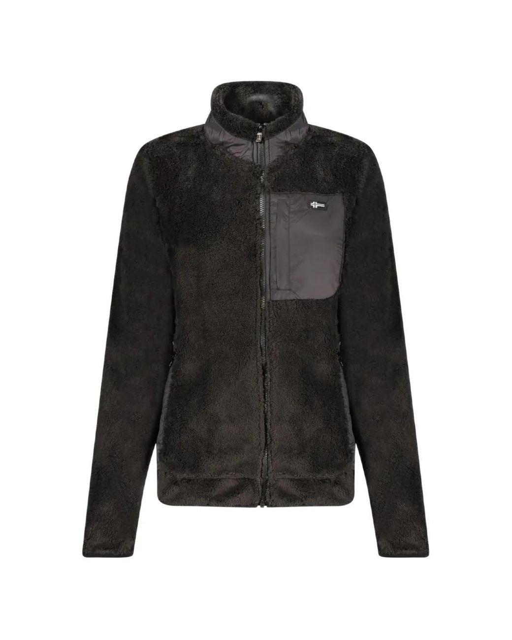 Norway 1963 Black Fleece-Textured Zip-Up Jacket