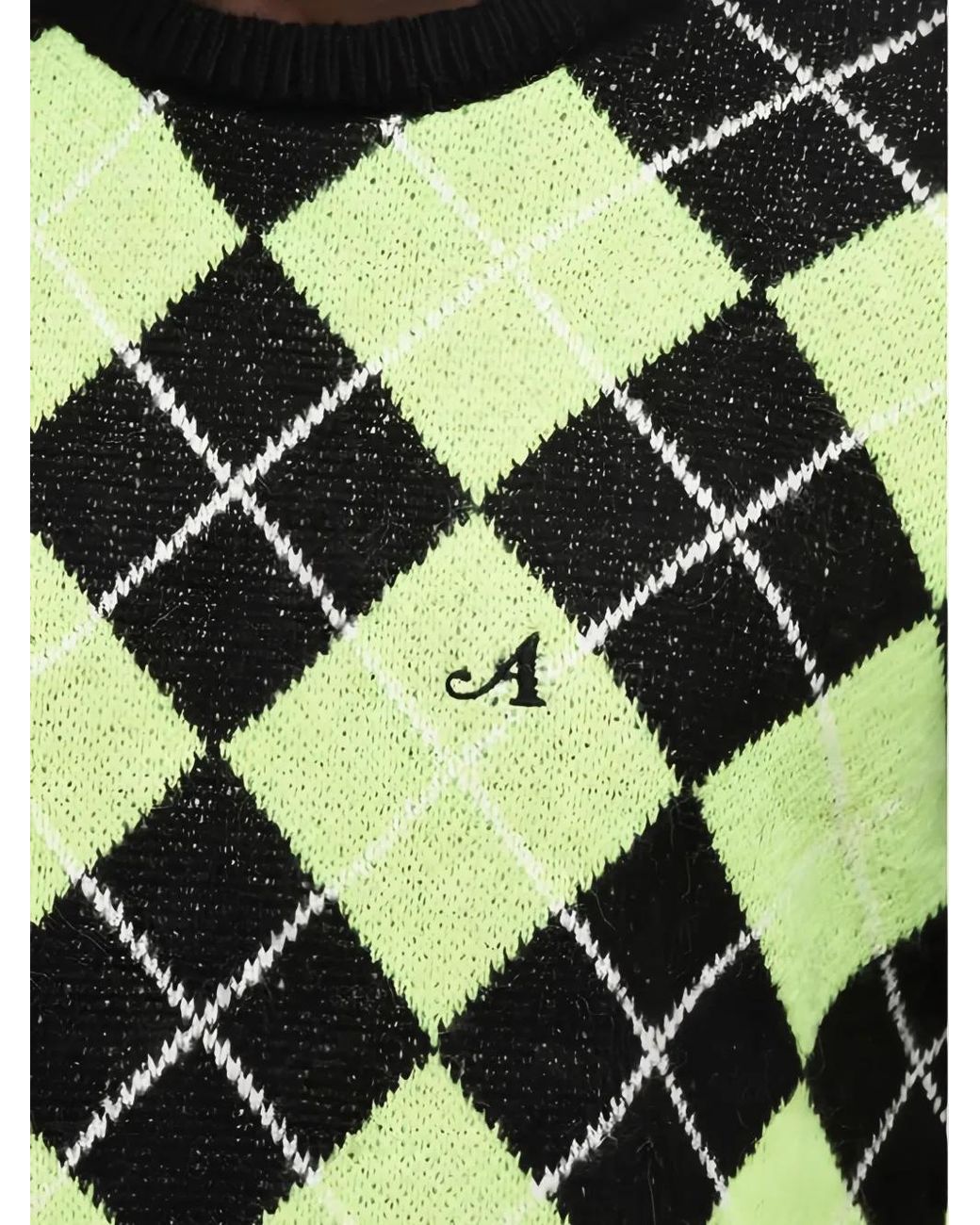 AWAKE NY Green Argyle-Check Pattern Jumper for men