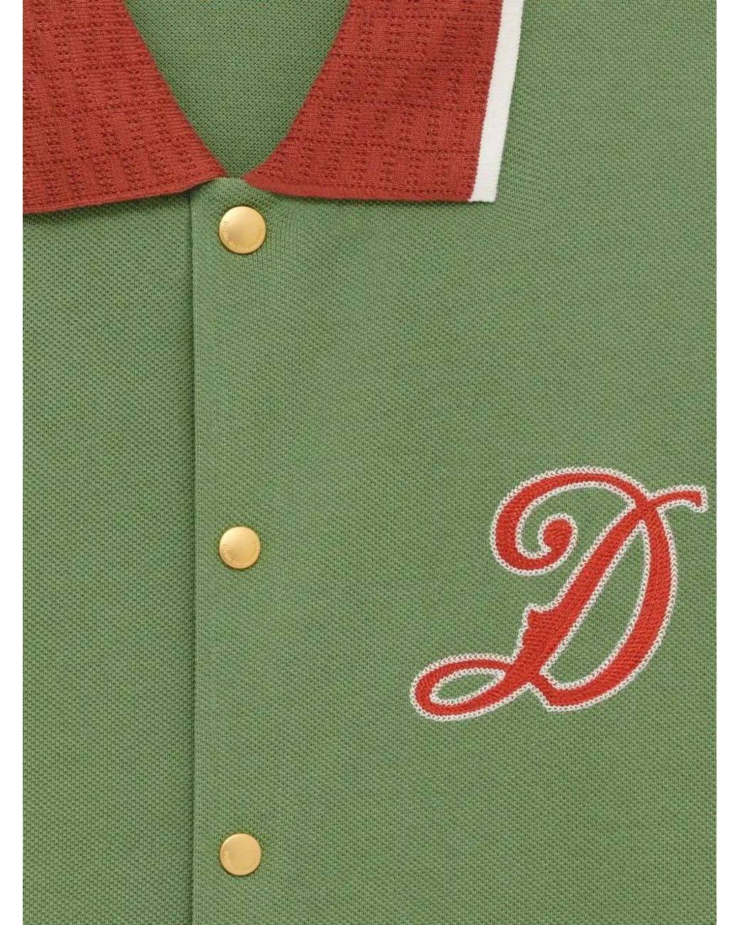 Drole de Monsieur Green Logo-Embroidered Shirt for men