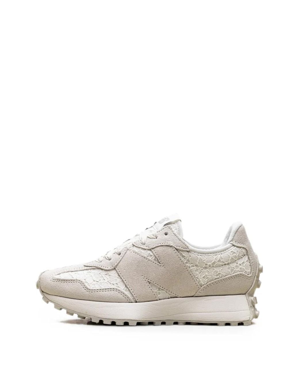 New Balance White Baskets 327 À Empiècements
