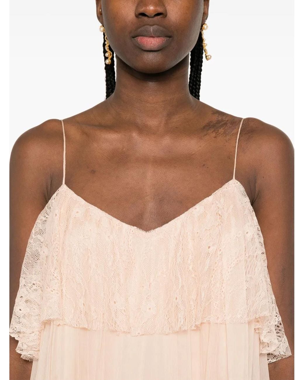 Nissa Pink Lace Mini Dress