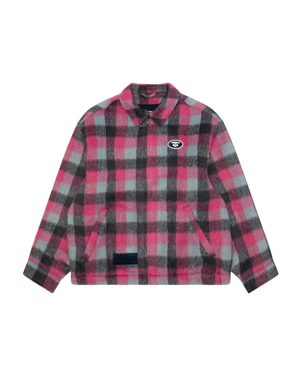 Aape By A Bathing Ape Purple Checked Zip-Up Jacket for men