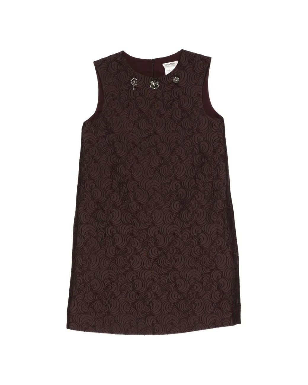 Max Mara Purple Cotton-Blend Princess-Line Jacquard Dress