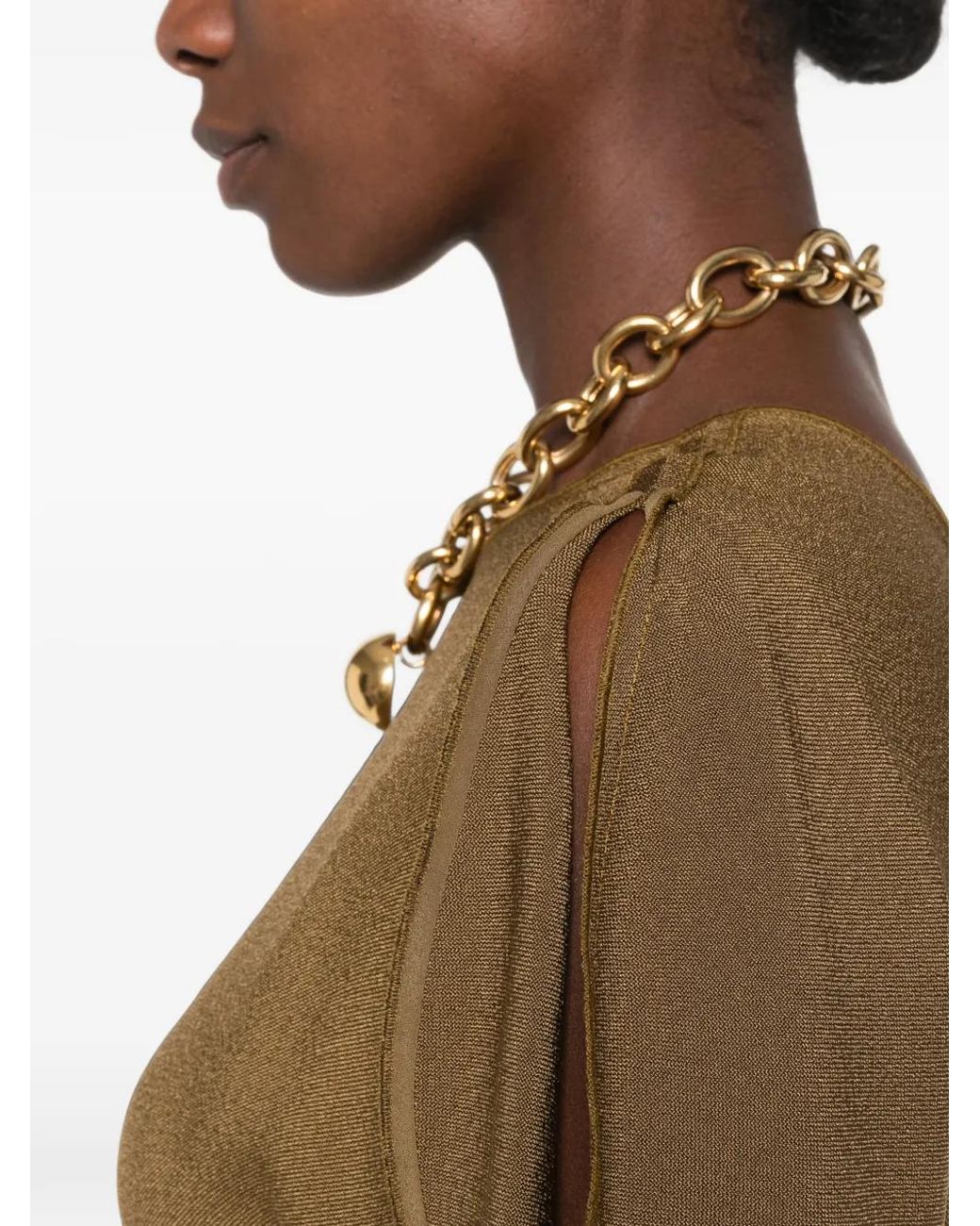 Victoria Beckham Natural Bela Ruched Midi Dress