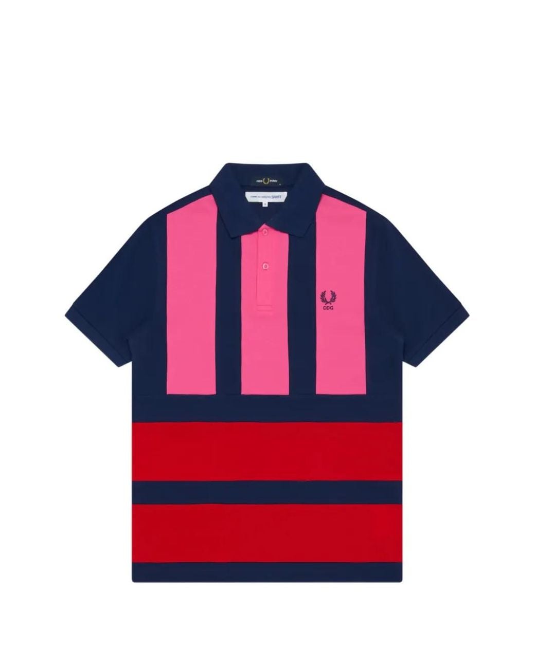Comme des Garçons Red X Ferd Perry Polo Rayé À Manches Courtes for men