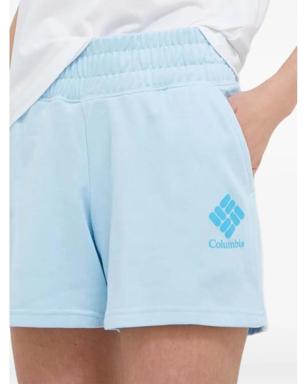 Columbia Blue French Terry Elasticated Logo Shorts