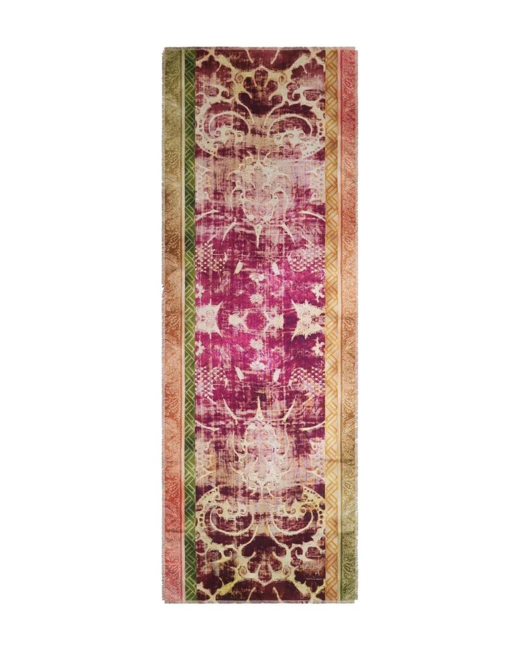 Pierre Louis Mascia Pink Abstract-Pattern Rectangular-Shape Scarf