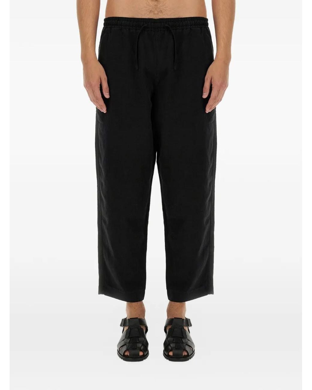 YMC Black Drawstring-Waist Track Pants for men