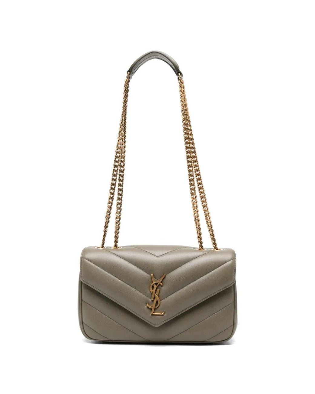 Saint Laurent Natural Small Loulou Quilted-Leather Shoulder Bag