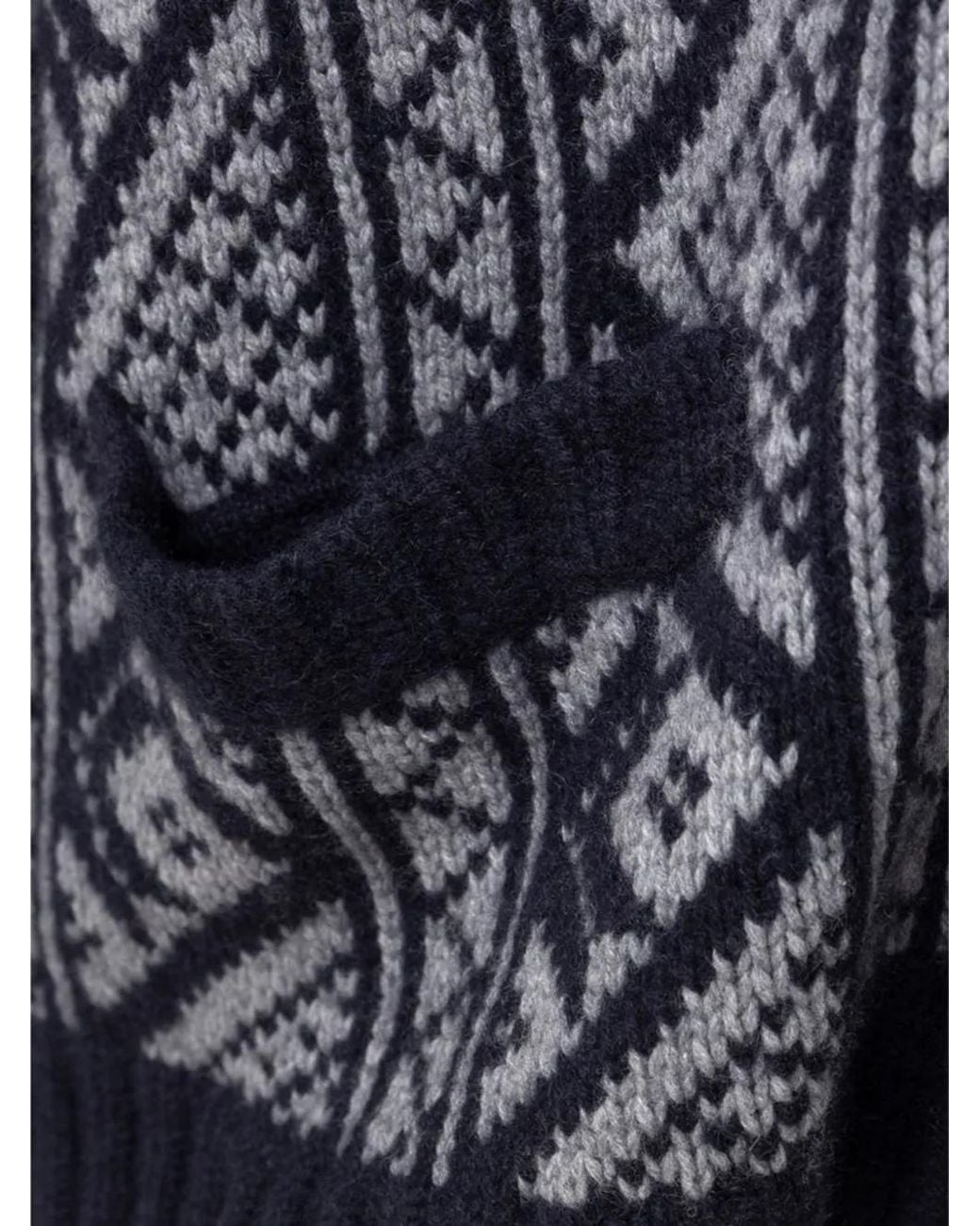 Cruciani Blue Fair Isle Shawl-Collar Cardigan for men