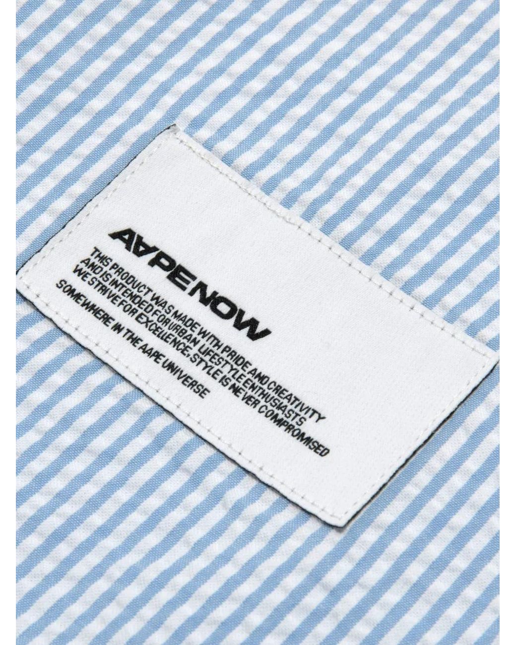 Aape By A Bathing Ape Blue Striped Shirt for men
