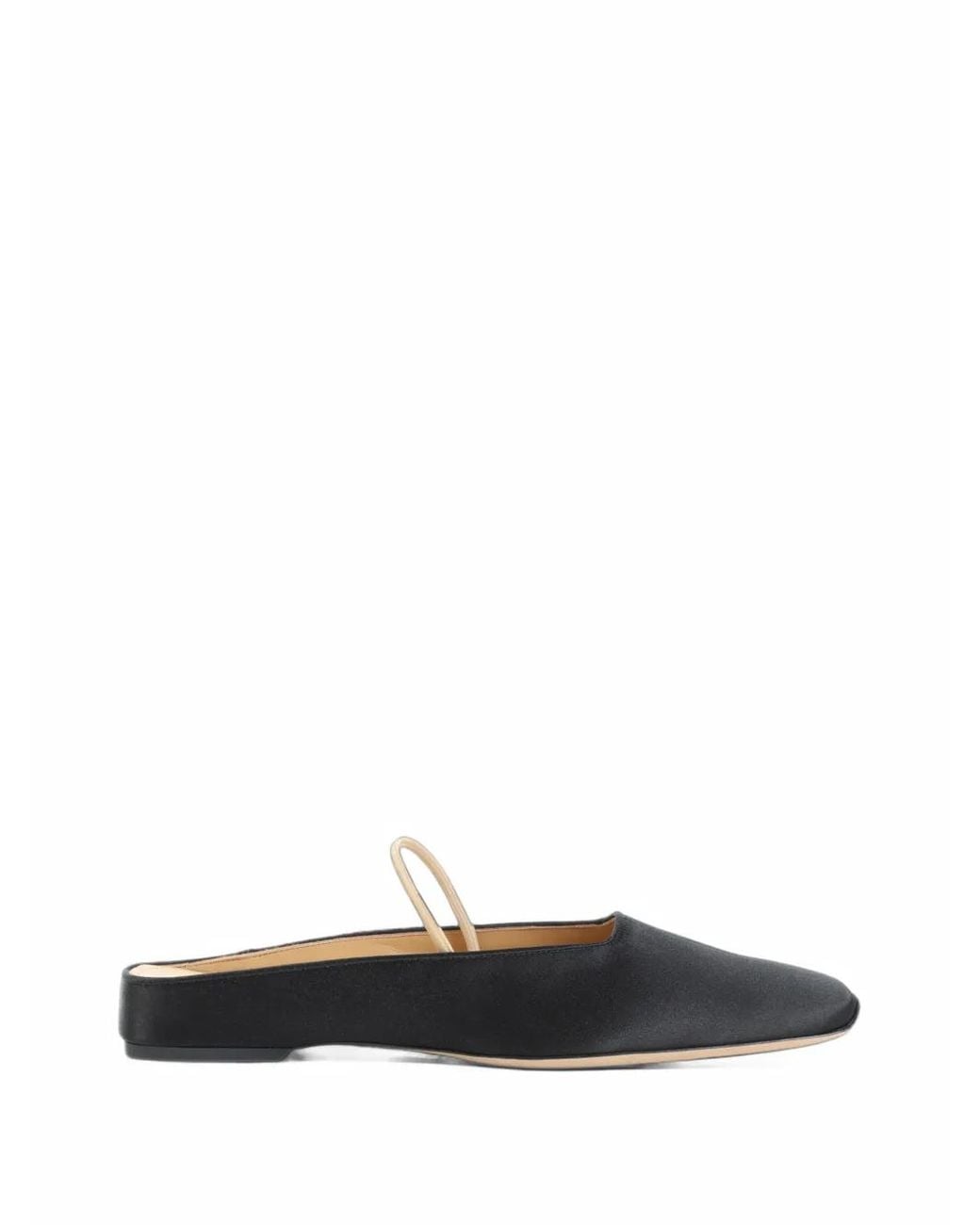 Calvin Klein White Kate Square-Toe Elasticated-Strap Ballet Flats