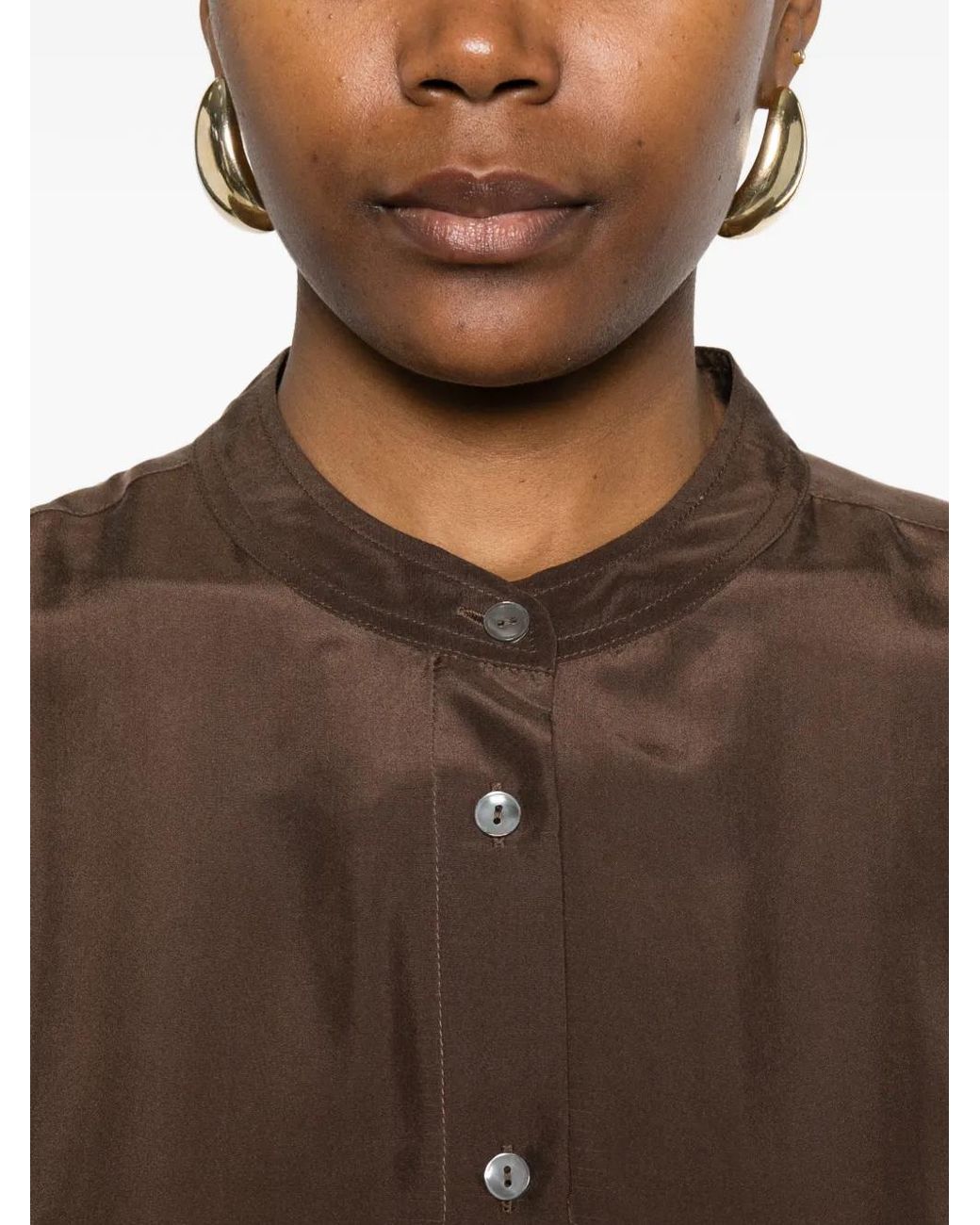 P.A.R.O.S.H. Brown Robe Mi-Longue À Boutonnière