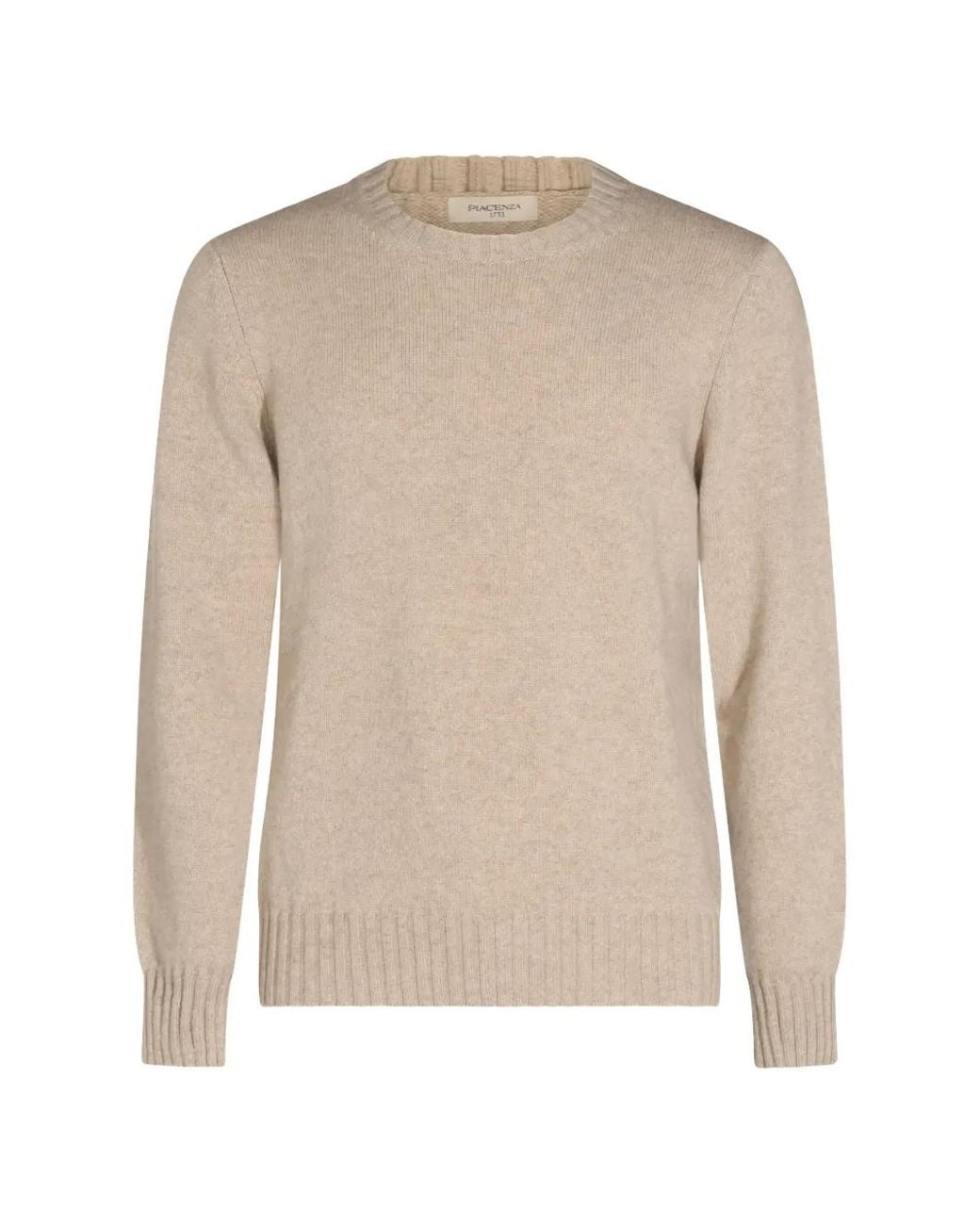Piacenza Cashmere Natural Cashmere Crew-Neck Sweater for men