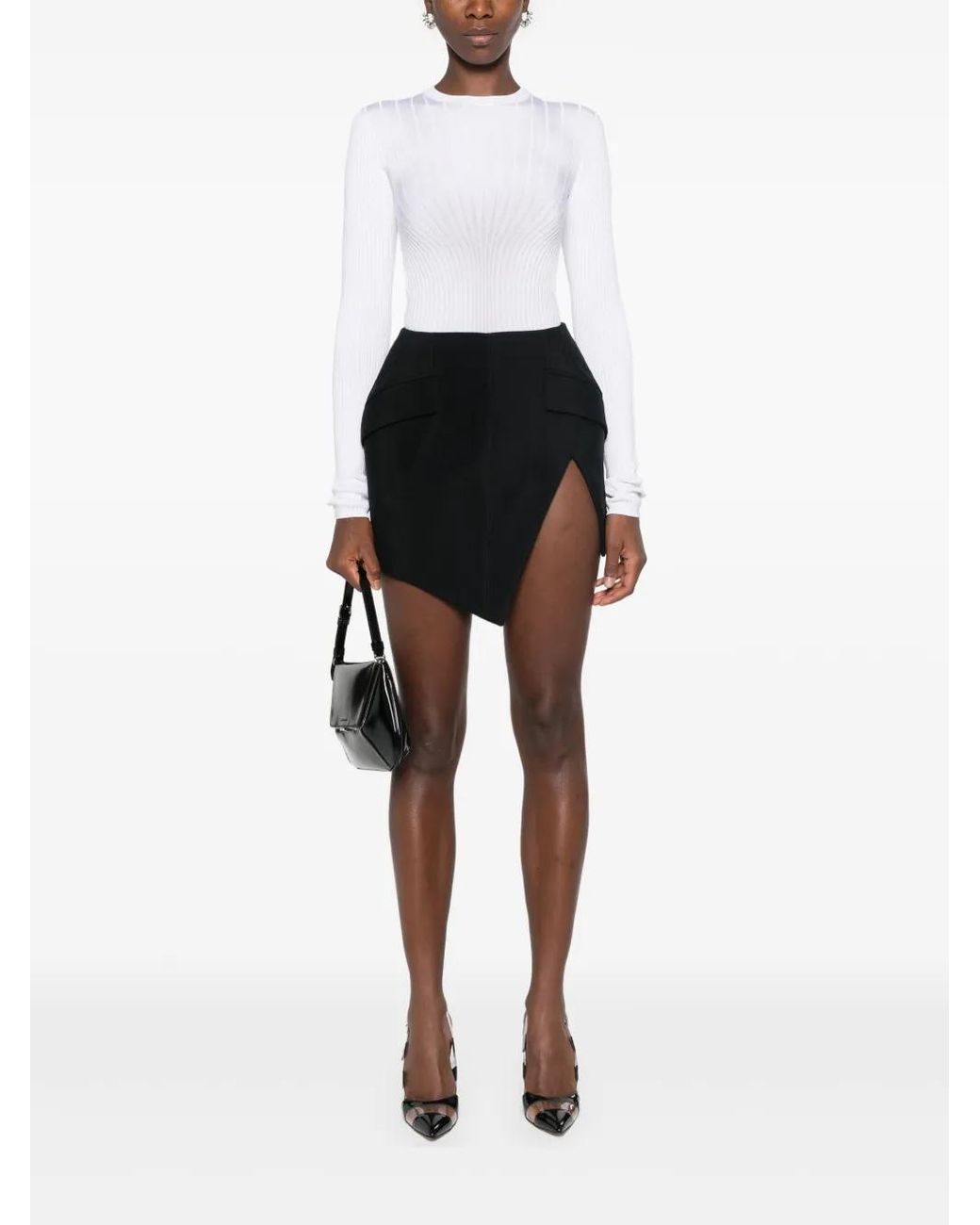 Mugler White Knit Top