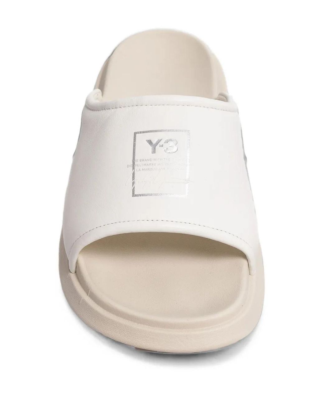 Y-3 White Logo-Print Padded Slides