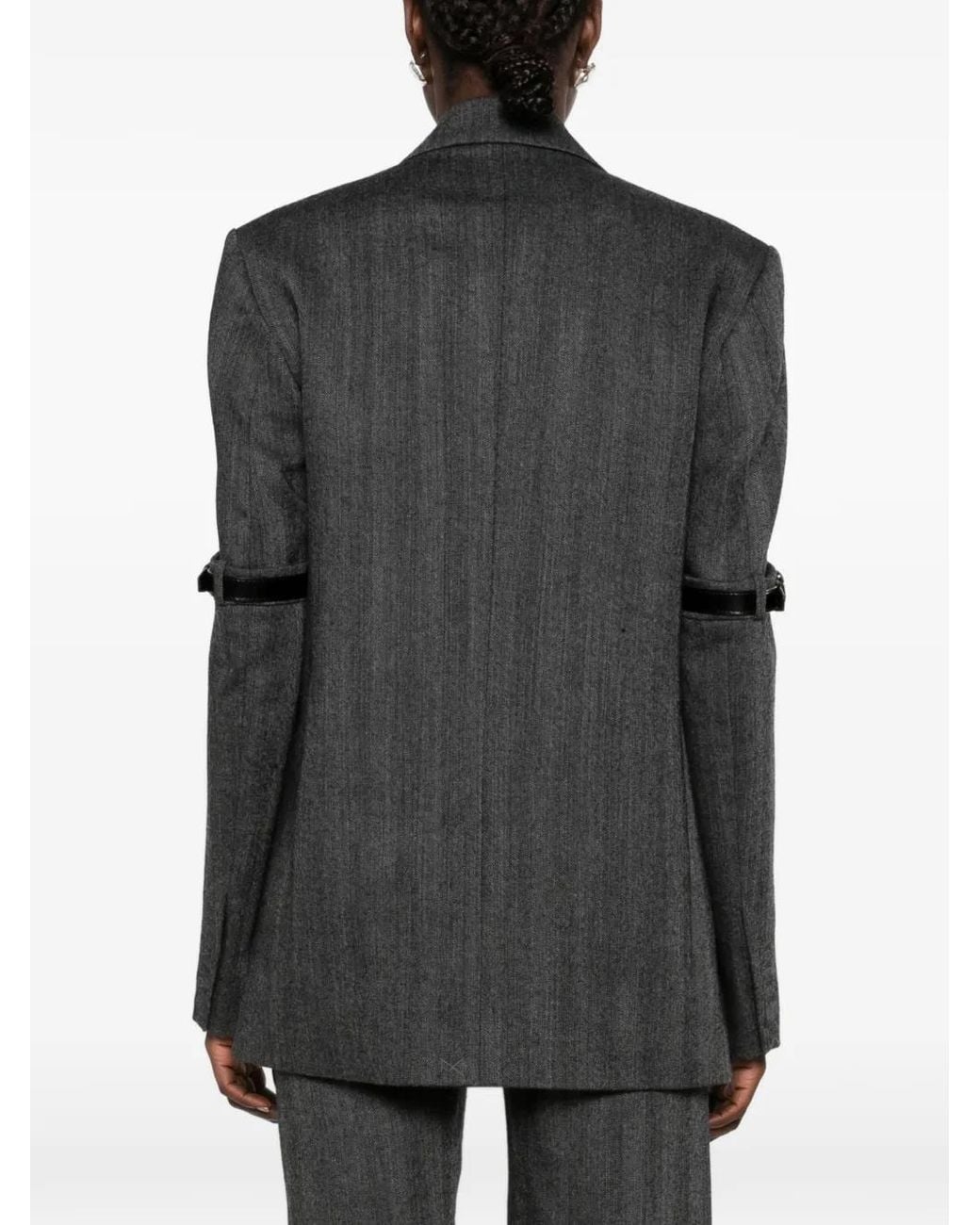Coperni Black Belted Herringbone Jacket