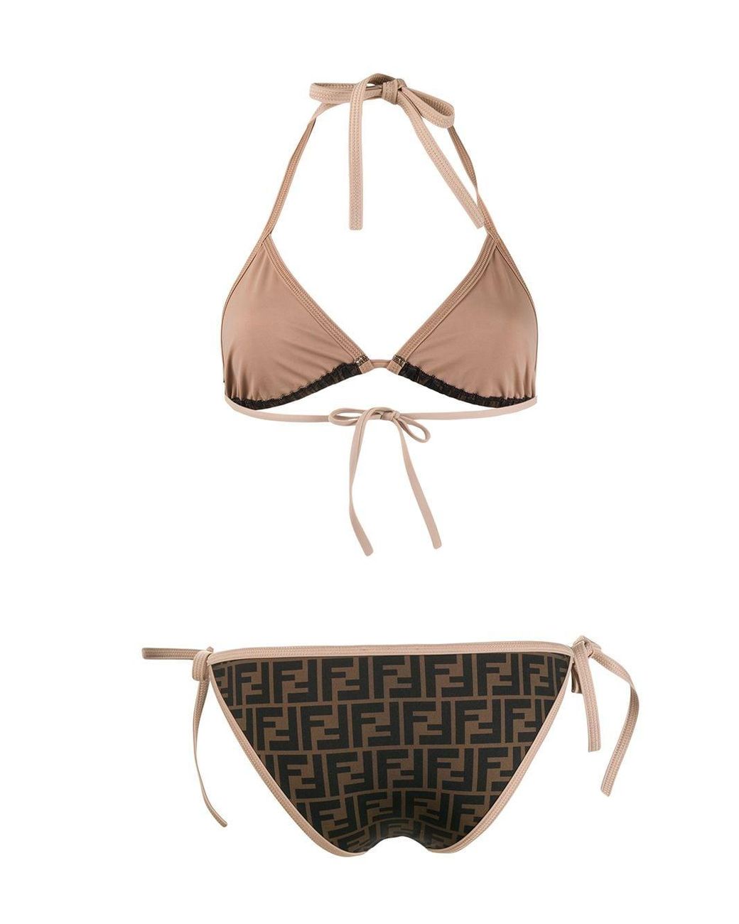 Fendi Ff Monogram Bikini in Brown | Lyst