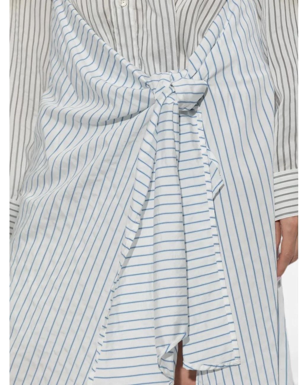 DIESEL White Striped Tie-Front Dress