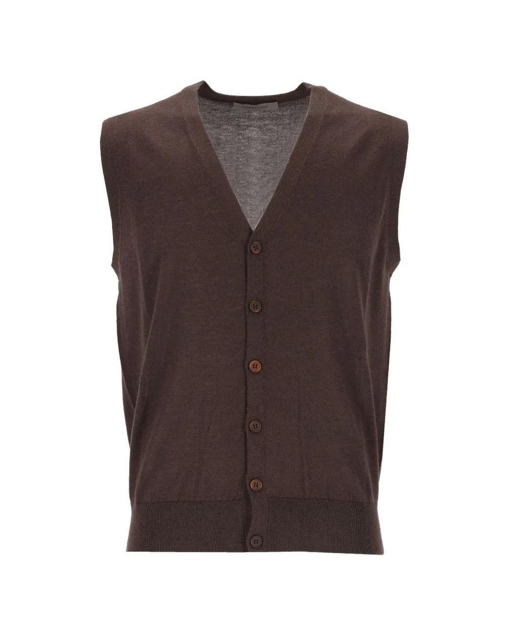Corneliani Brown V-Neck Button-Up Gilet for men