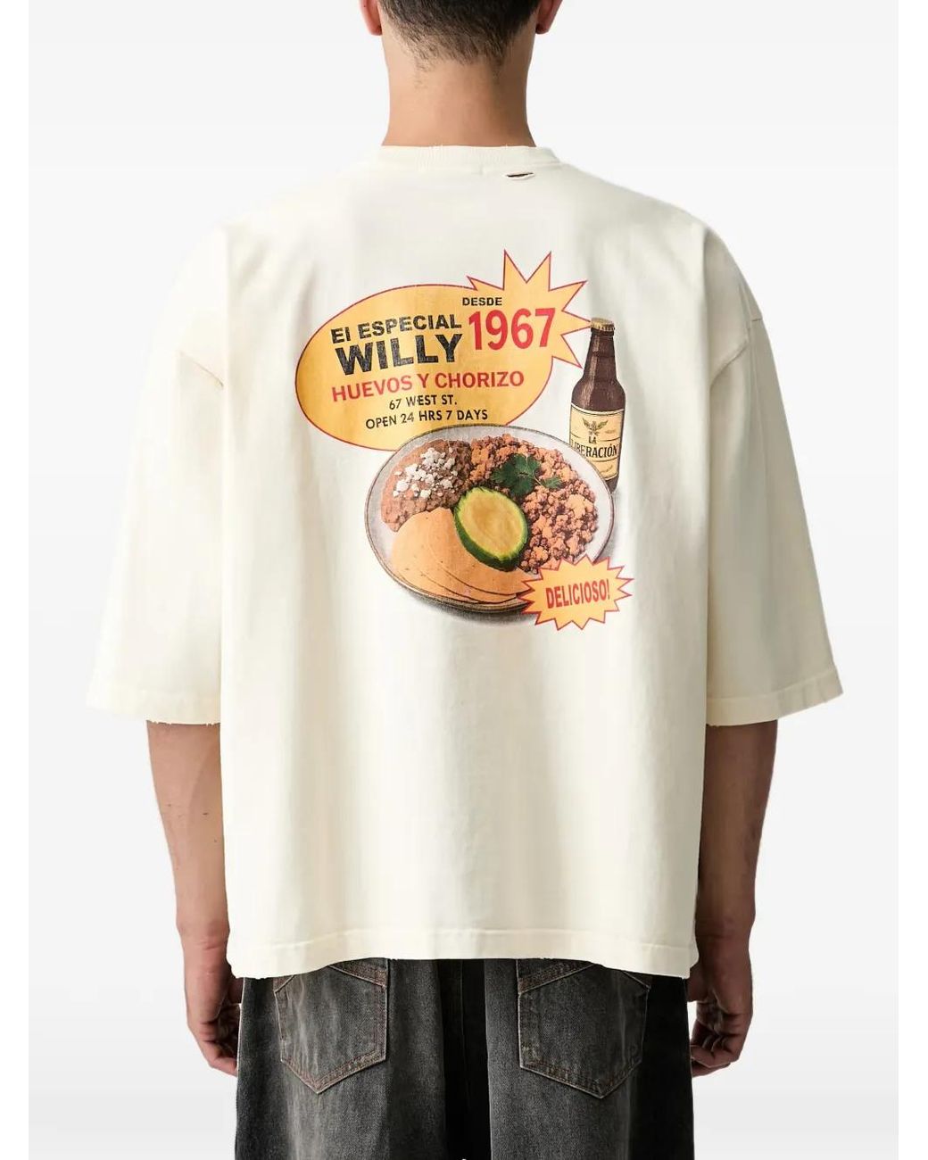 Willy Chavarria Natural Taco Shop T-Shirt for men