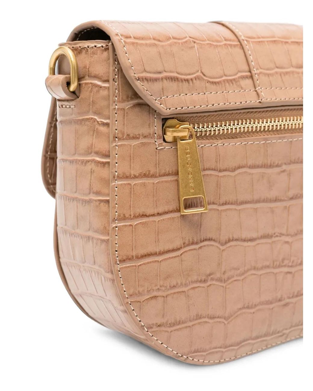 Lancaster White Croc-Effect Crossbody Bag