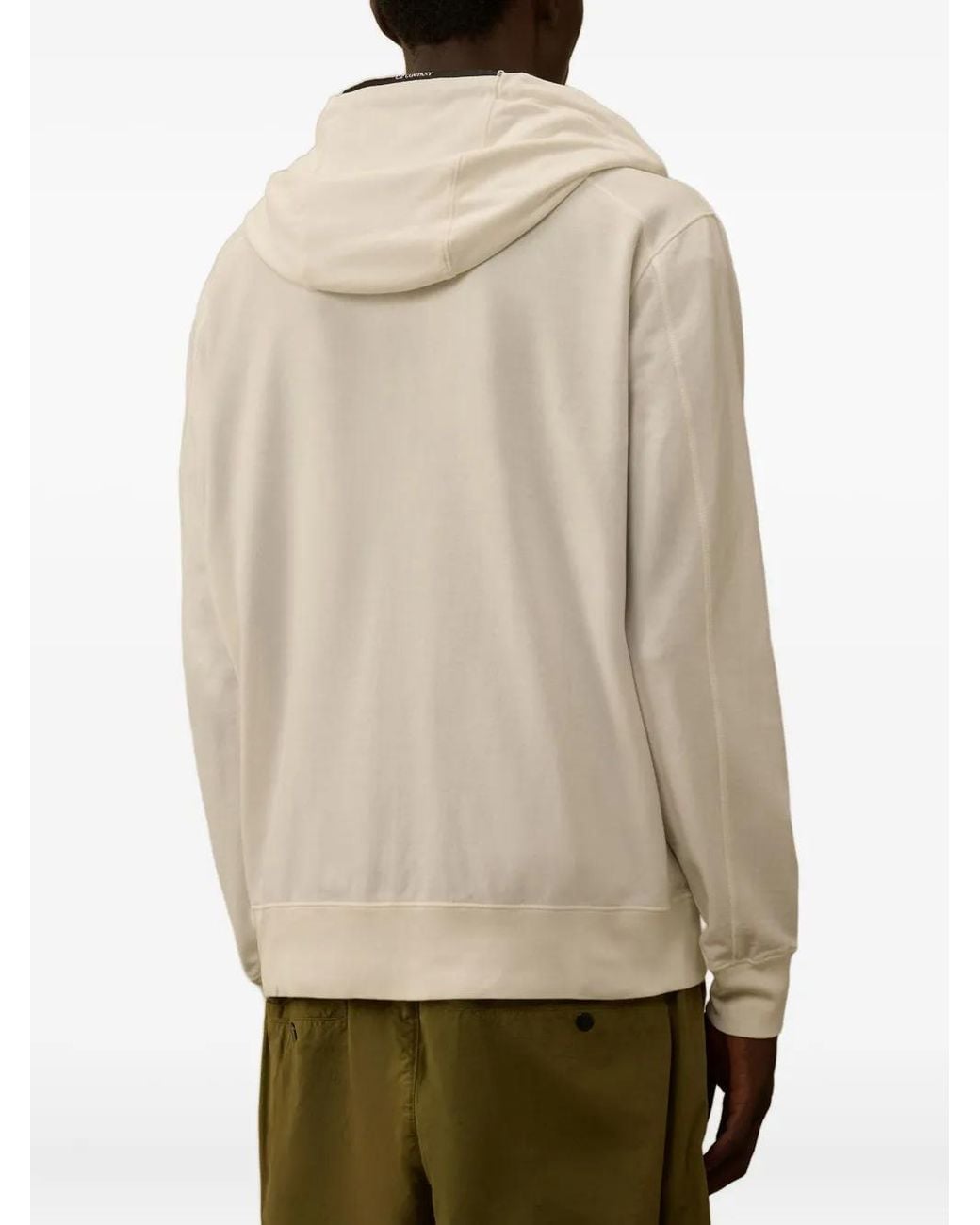 C P Company Natural Zip-Up Hoodie for men