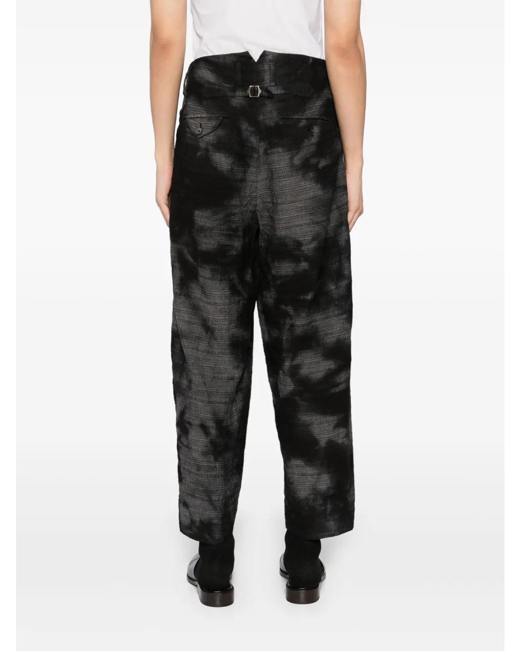 CALMLENCE Gray Triple Pleated Tapered Trousers for men
