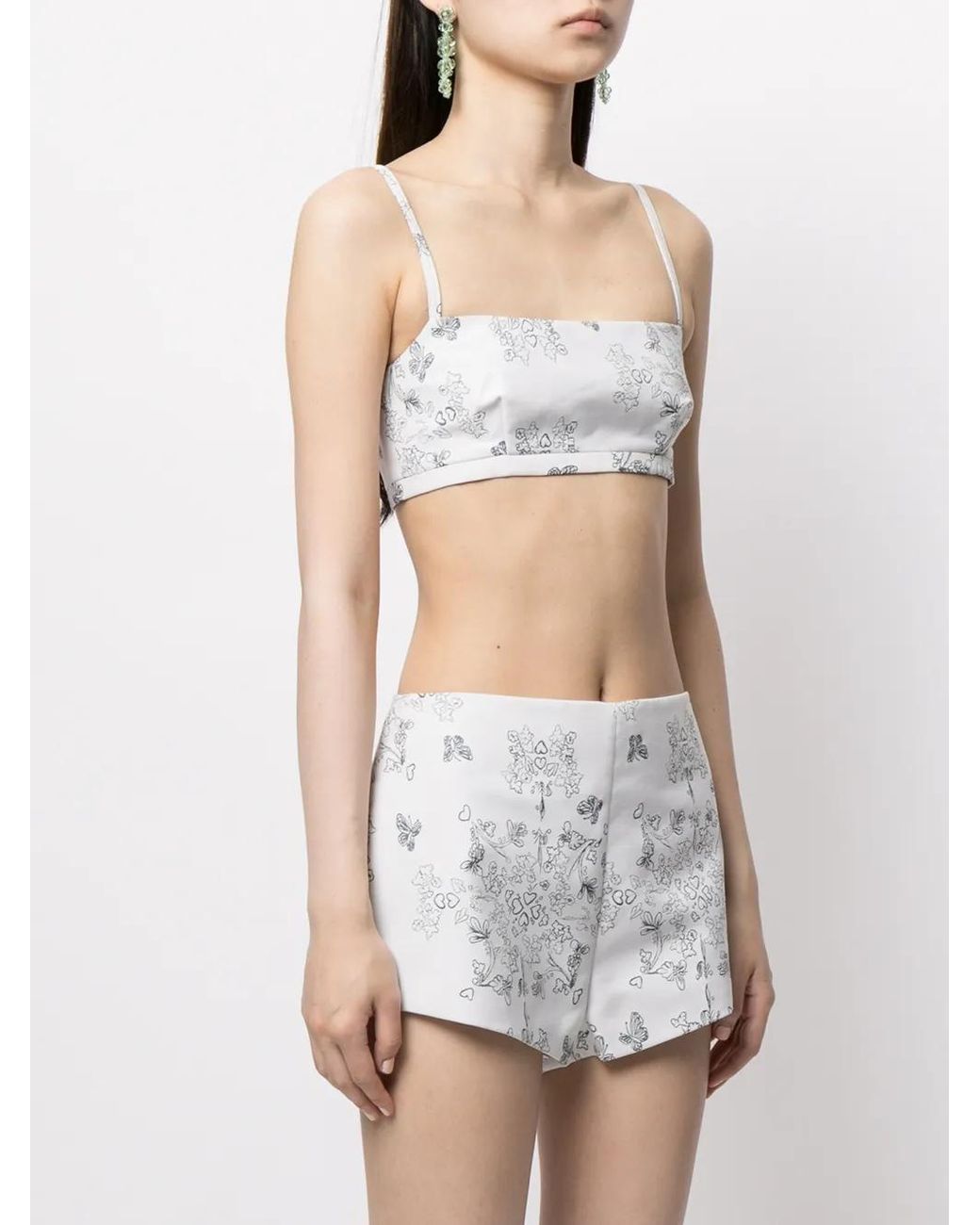 Macgraw White Abbey Printed Crop Top