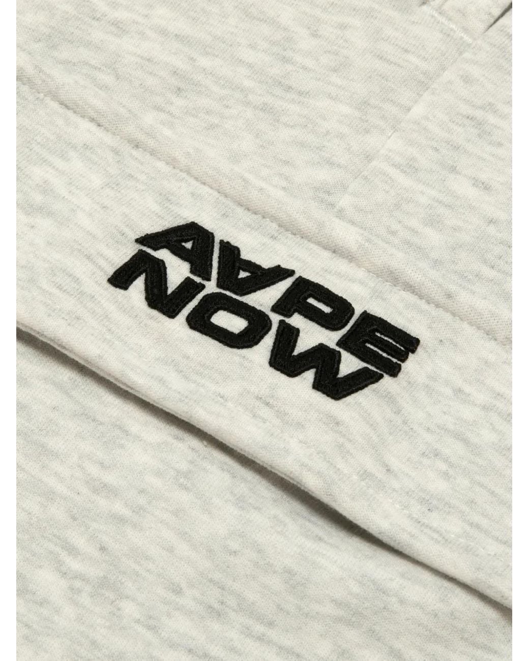 Aape By A Bathing Ape White Cargo-Pocket Logo-Patch Trousers for men