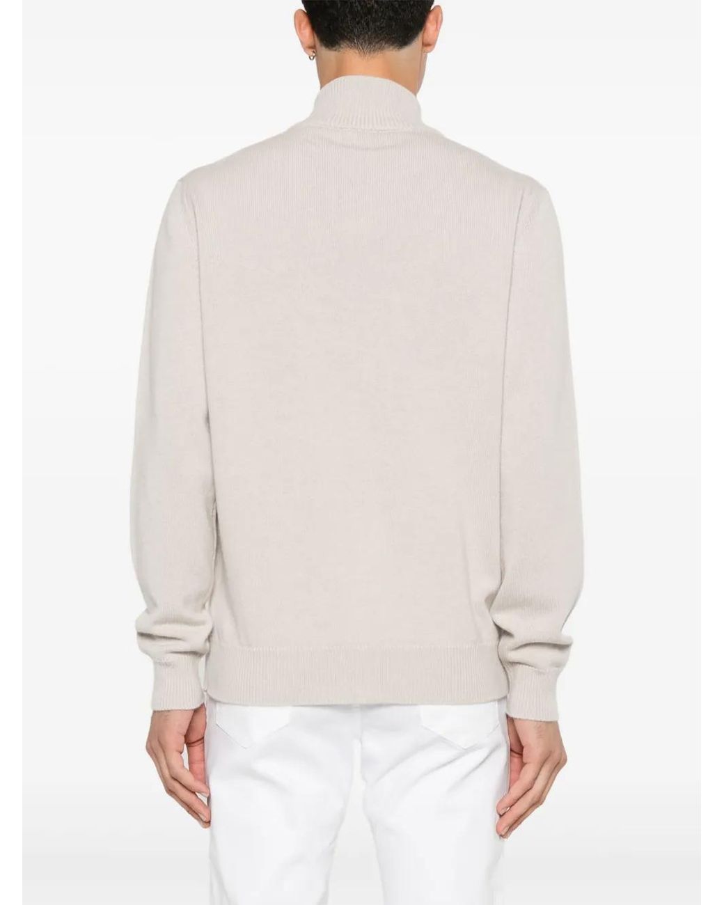 Brioni White Cashmere Cardigan for men
