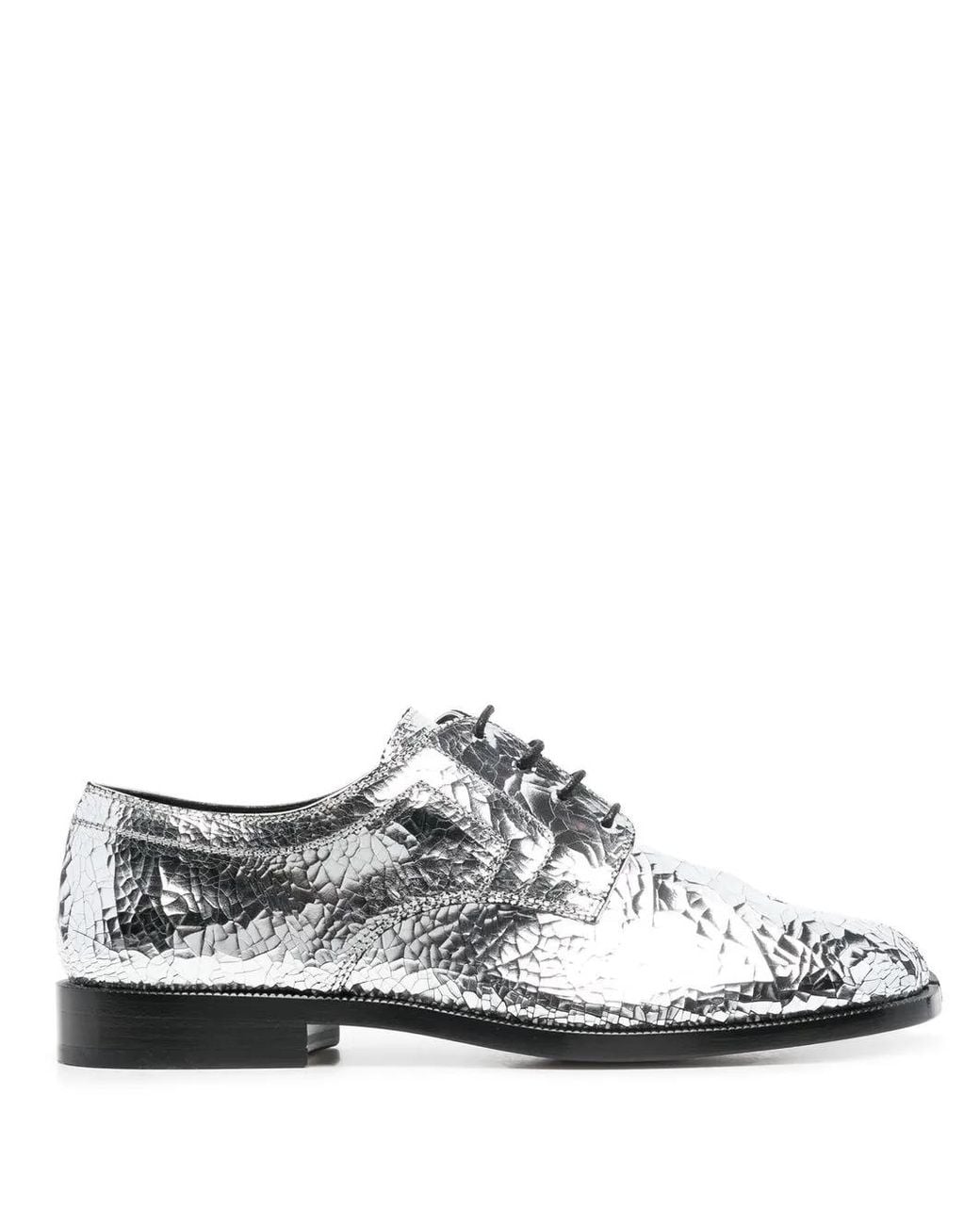 Maison Margiela White Tabi Mirrored Leather Brogues